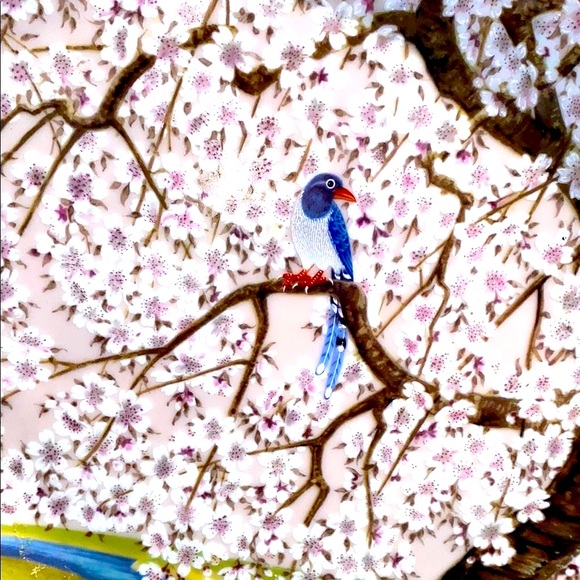 1979 Artist Naoka Nobata “Orient” Japanese Enamel Hand-Painted Porcelain Plate - Picture 4 of 10